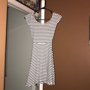 Blue and white dress